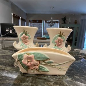 Vintage McCoy Blossomtime Planters - 3 Piece
